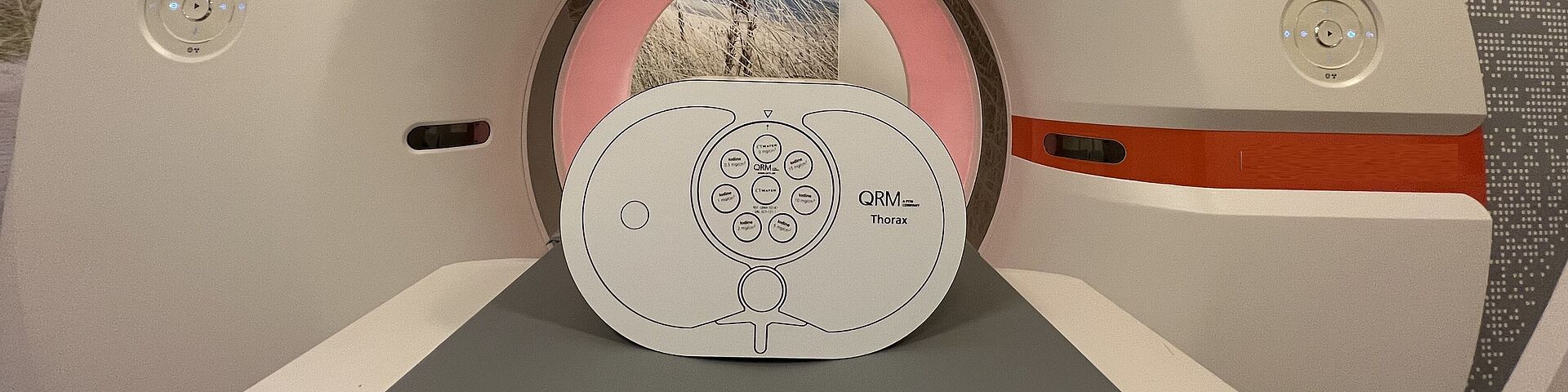 QRM Spectral CT Phantom with Thorax Phantom and multiple test inserts